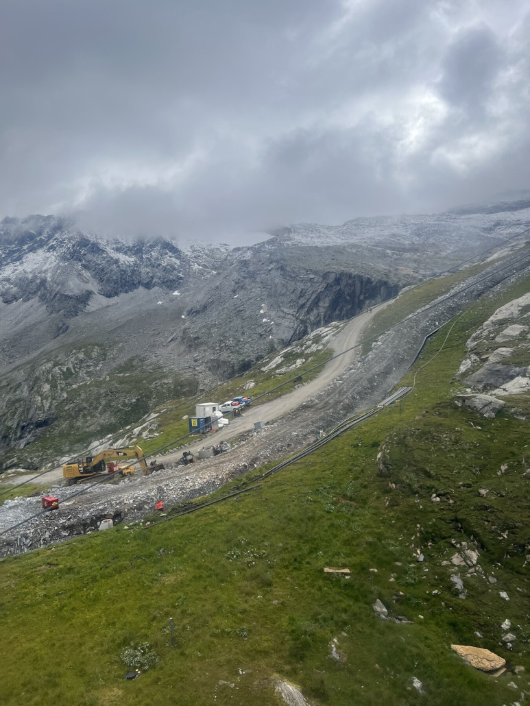 Bauarbeiten auf der Spannaglabfahrt