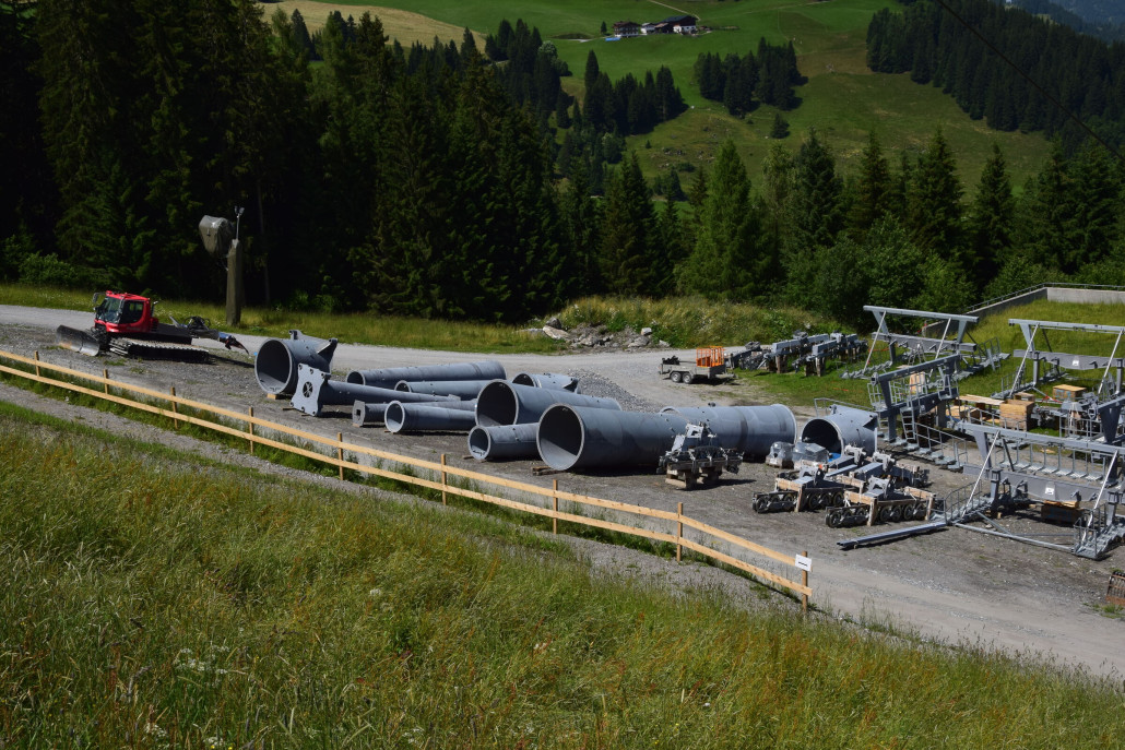 Stützenteile bei der Harbachalmbahn