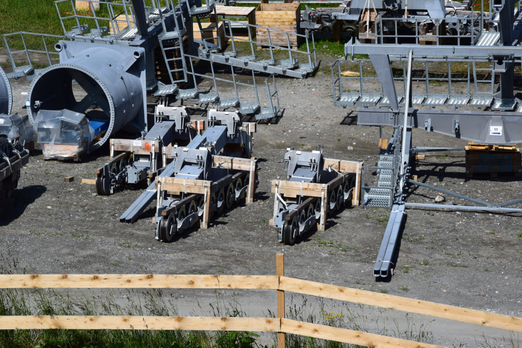 Stützenteile bei der Harbachalmbahn