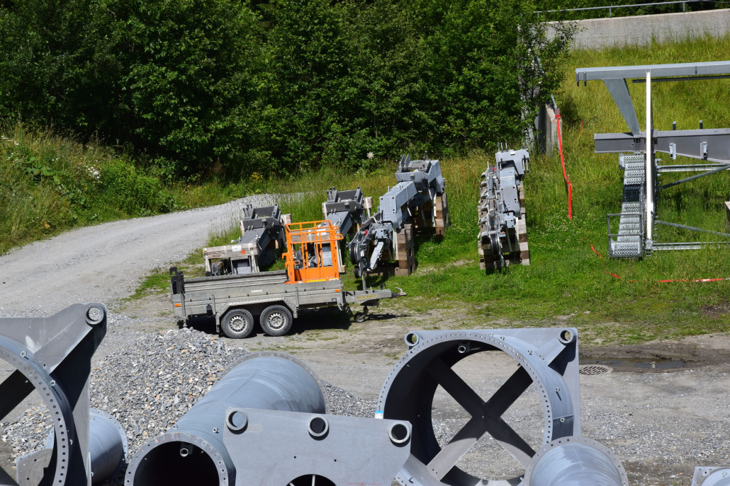 Stützenteile bei der Harbachalmbahn