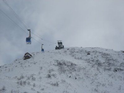 Kabinen kreuzen sich.