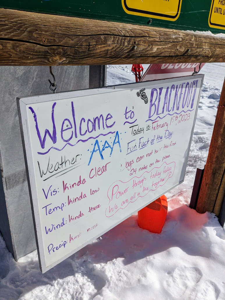 Am Blackfoot-Lift: Ich liebe die Liebe der Liftler zu ihrer grossen Passion. Einer der grossen Unterschiede zu Europa!