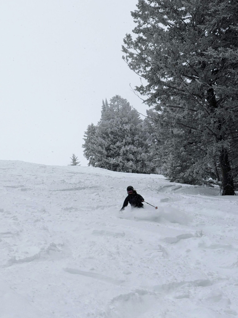 Wir fahren den ganzen Morgen am Colter-Lift und haben insbesondere diese Piste hier (Beaver Dicks) praktisch nur für uns.