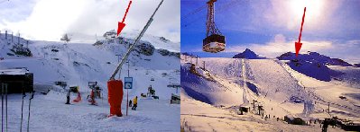 Vergleich des Gletscherstandes am Trockenen Steg, 2003 und ca. 1981