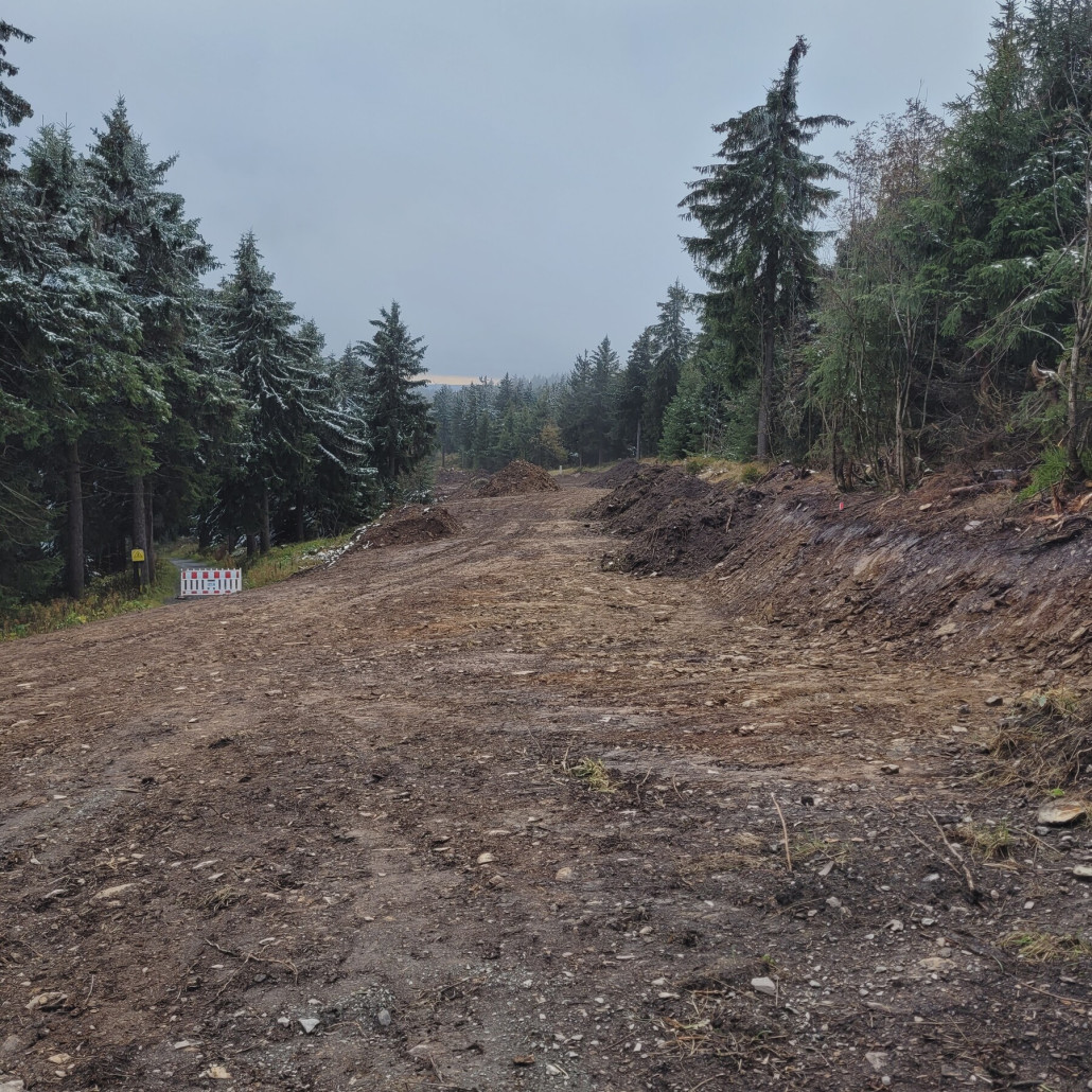 Beginn ( links der Fussweg zum Eckbauer )