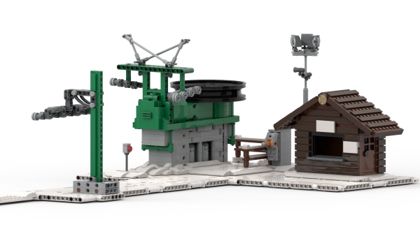 In der Hütte befindet sich später die Batteriebox. In der Mitte sieht man den "zwischengeschalteten Schalter".