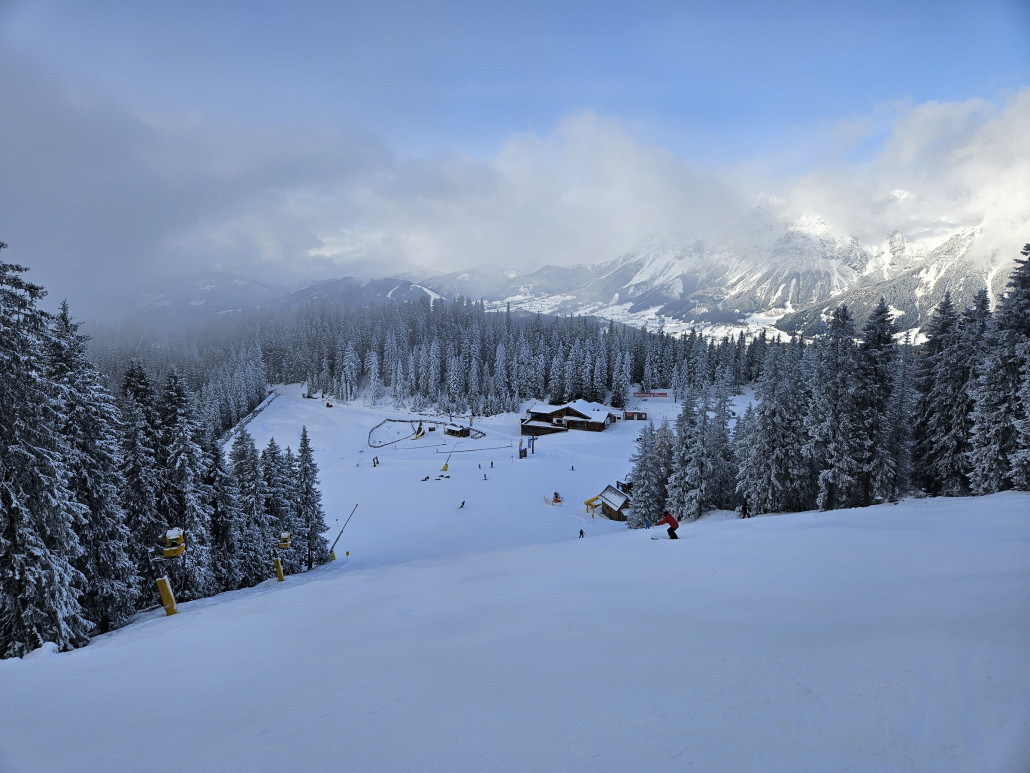 Schon etwas hügelig aber dafür schön winterlich.