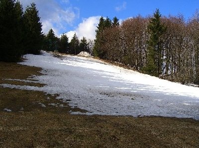 mittlerer Verbindungsweg kommt kurz unterhalb der Bergstation des Hanauer-Lifts raus