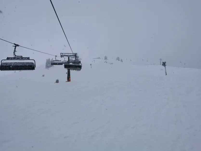 2. In der Muldenbahn. Hier hat es perfekten Powder und davon nicht zu wenig. Deutlich über 1m würde ich schätzen.