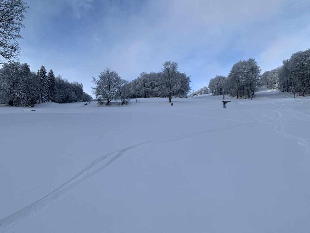 wirklich ein toller, breiter Bereich inkl. Snowparkelementen &amp; genug Platz für die ersten Schwünge im Tiefschnee