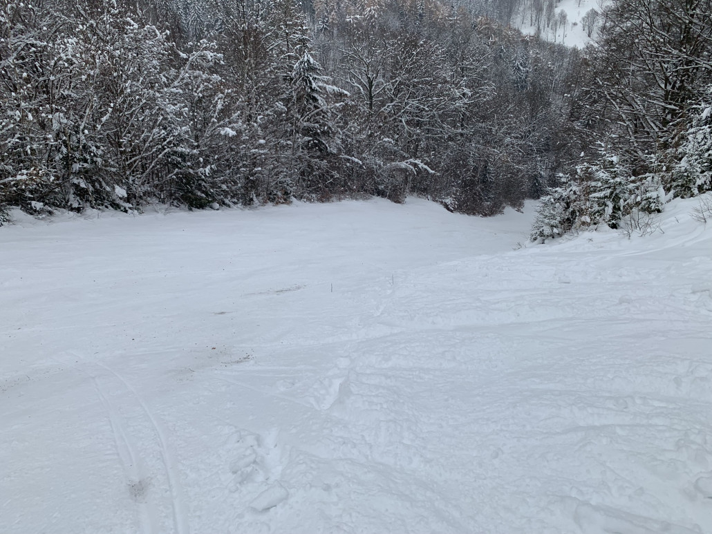 Gleiche Stelle Talwärts - Beginn des Schlusshangs der (3)