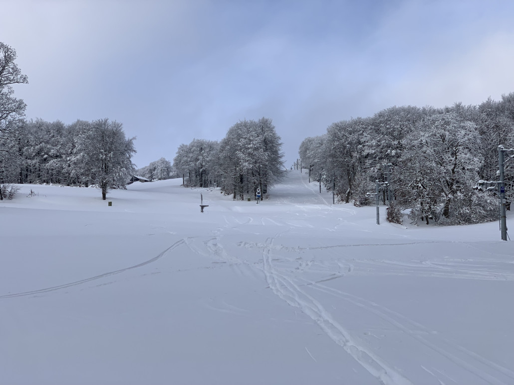Blick von Talstation Lift C auf fast den gesammten (6) Hrobská Hang --- Bild vom 29.11.2023
