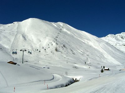 Als nächstes war die Abfahrt links der Gondel dran - Hohe Plais