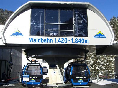 Gestartet an der neuen Waldbahn, die leider erst um 9:00 losfuhr (vgl. Samnaun 8:00)