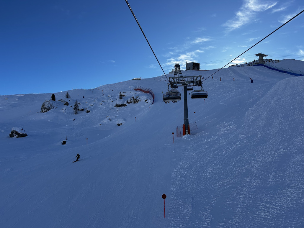 Am Col dei Rossi ist es nocv etwas knollig und Diego fehlt noch.