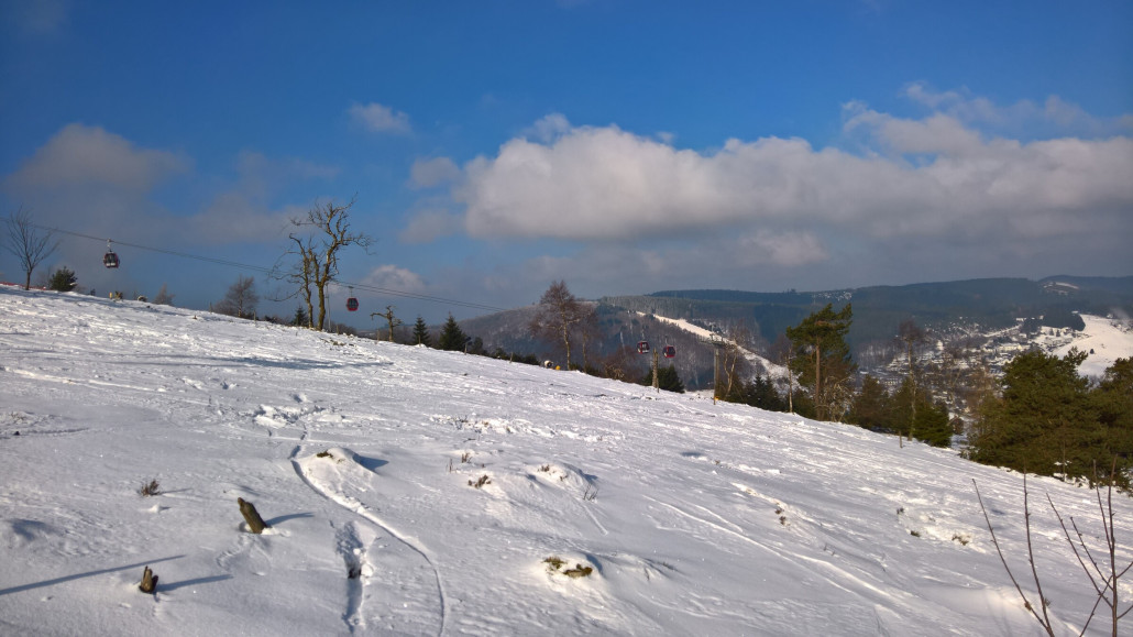 gleiche Stelle bei wenig Schnee talwärts