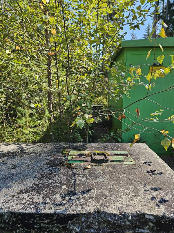 In diesem Betonsockel war die Bergstation der ersten Sektion verankert. Diese beinhaltete den Antrieb, abgespannt wurde das Förderseil des ESL im Tal.