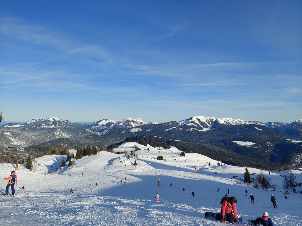 Erster Blick ins Skigebiet