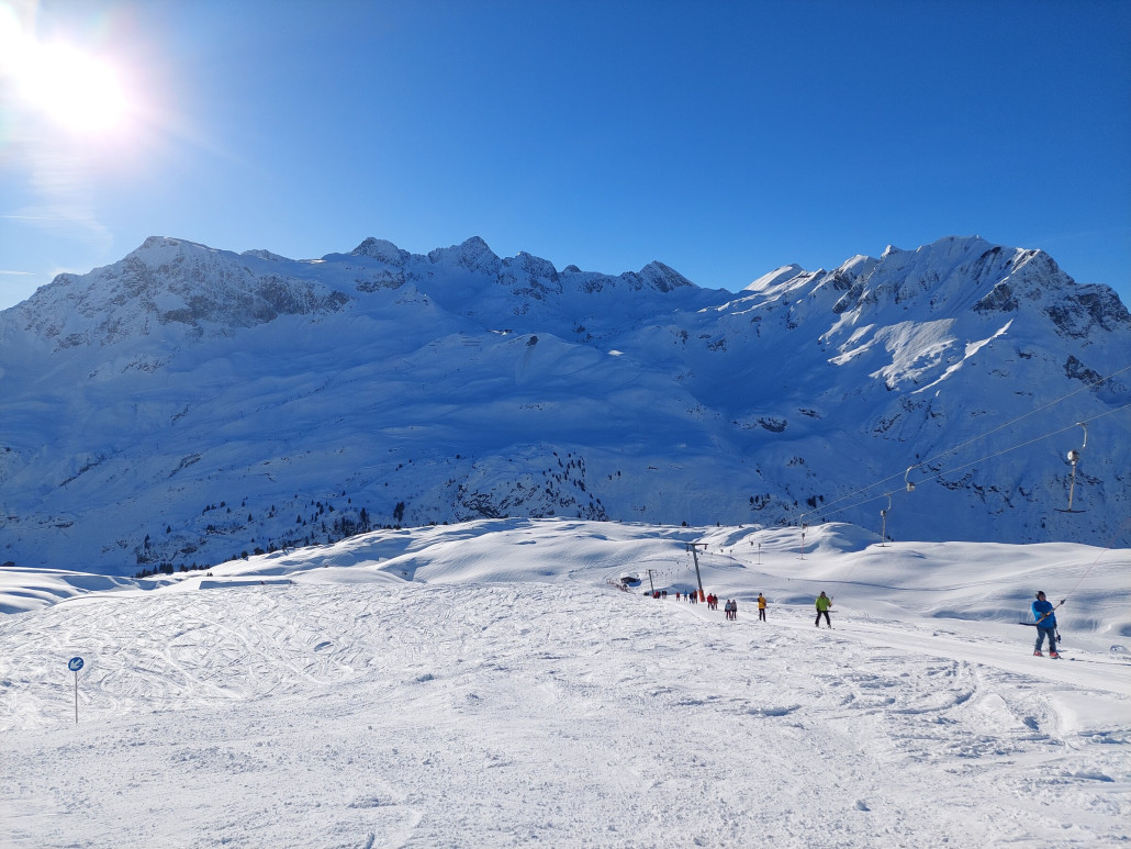 Sprung zum Schüttboden, von dort nach Zürs