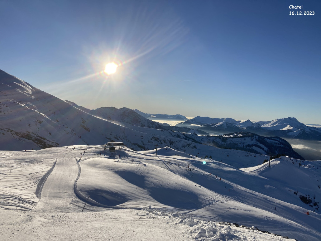 Vom Gipfel des sessellifts Cornebois