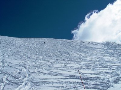 Die Abfahrt &amp;quot;Descente&amp;quot; am Diable zeigt sich als genialer Tiefschneehang