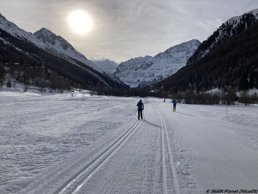 Langlaufloipe Plan Lucel mit dem Pigne d'Arolla