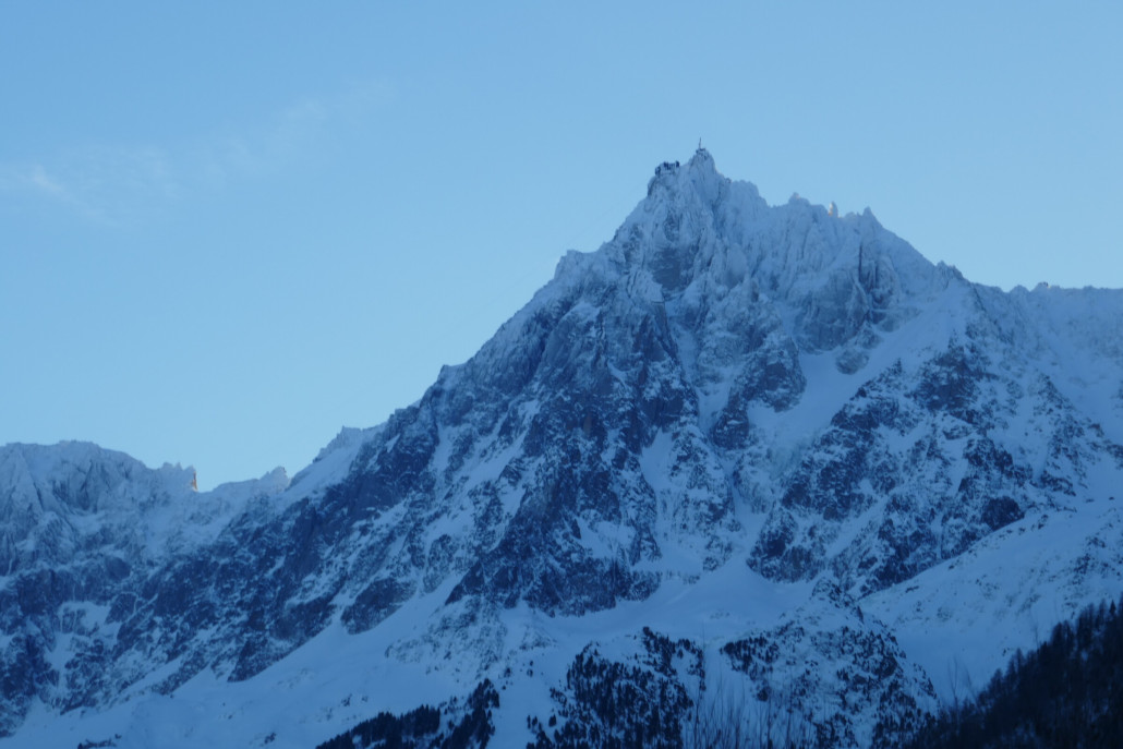 In der Höhe an der Aguille du Midi sah es aber nach viel Schnee aus…