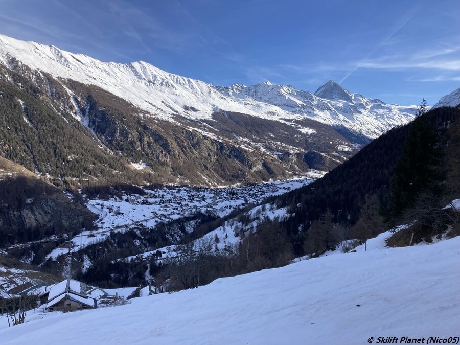Talabfahrt mit Evolène und die Dent-Blanche