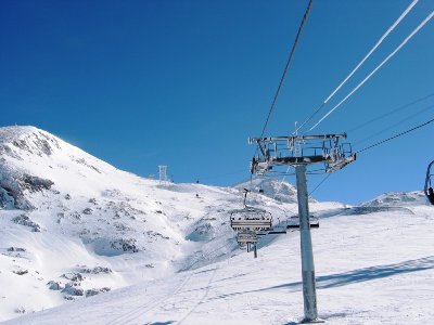 Links der 8-KSB und des DMC gibt es eine Reihe von Varianten. Wegen Felsgelände und starken Verblasungen braucht es hier allerdings eine Menge Schnee