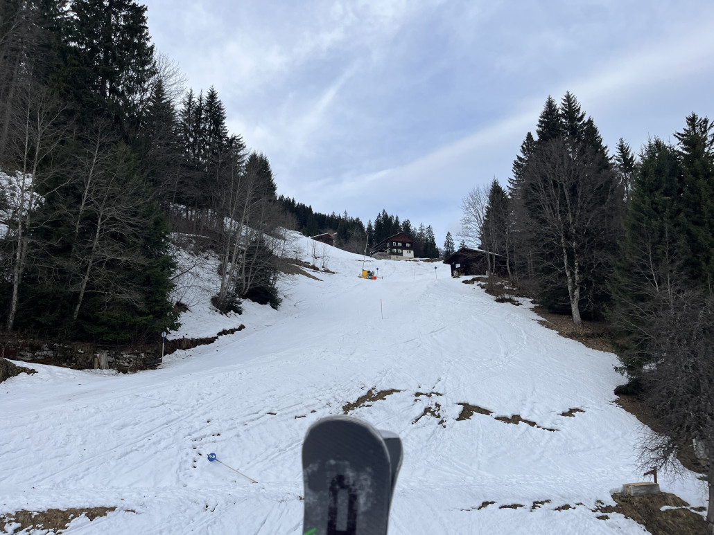 Oberhalb der querung Seilbahn/Talabfahrt ist es gut…