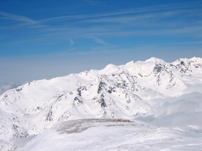 Pic Blanc und Sarenne vom Signal aus gesehen. Man sieht deutlich die 4-SB Herpie.