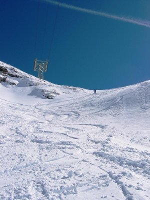 Sieht zwar zerfahren aus, ging aber super! Hübsch steil...