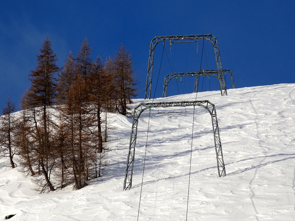 Steiler Abschnitt, Stützen ohne Rollenbatterien
