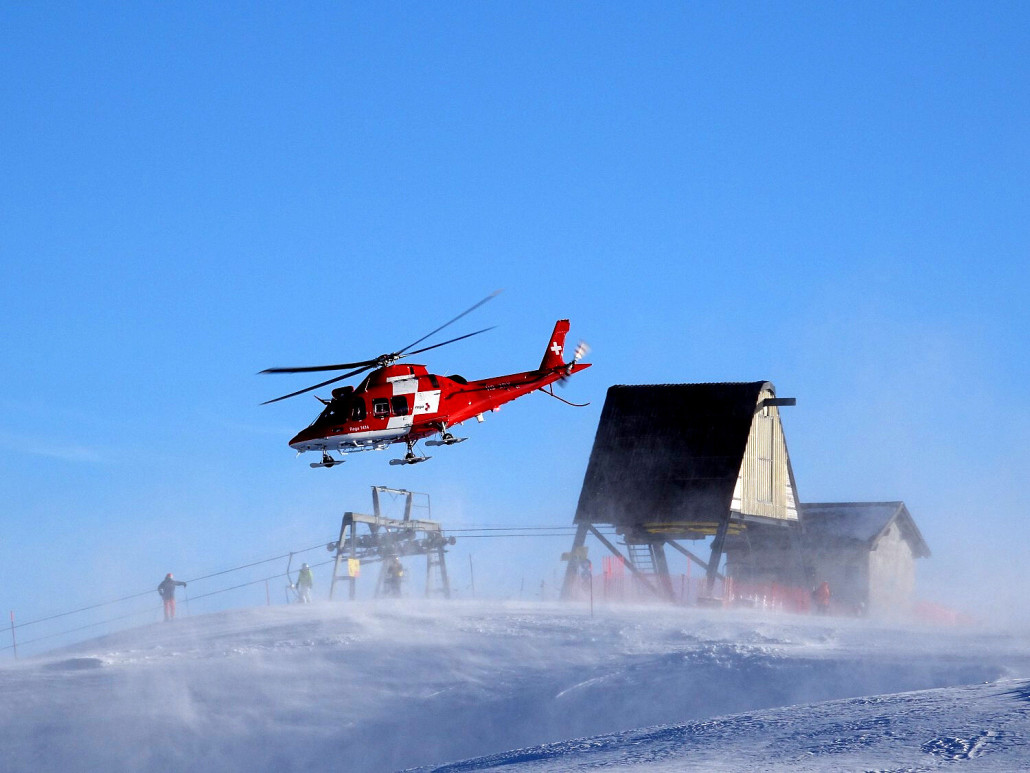Helistart an der Bergstation 2SB