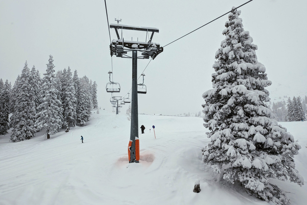 Familienabfahrt unterhalb der Grubigalm