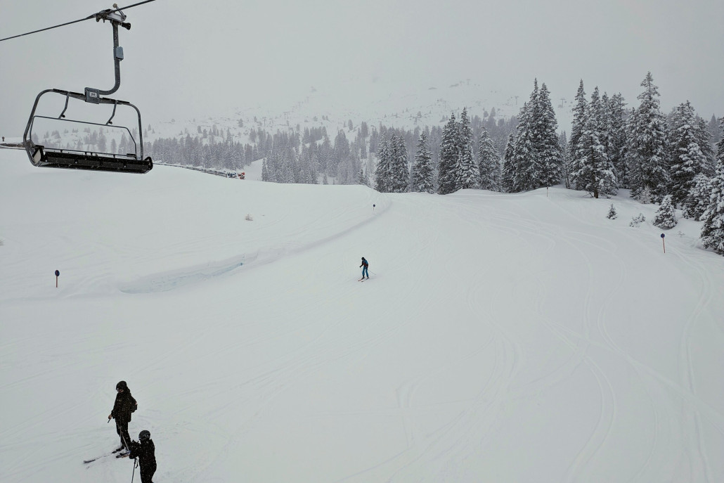 Familienabfahrt unterhalb der Grubigalm