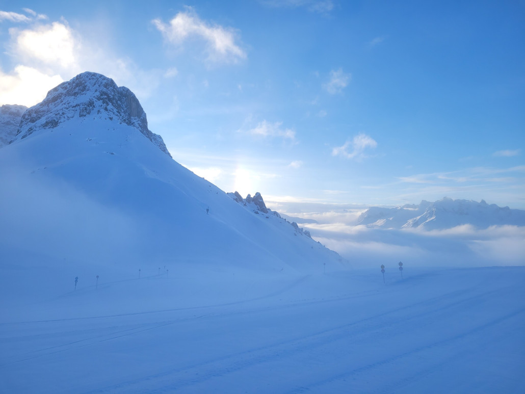 Morgens gegen 9 Uhr in Warth. Der Saloberjet öffnete um 8.50 Uhr.