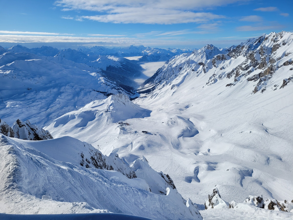 Ausblick vom Expertenausstieg Schindlergrat