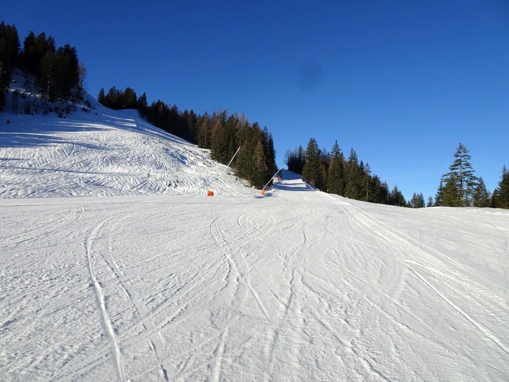 Familienabfahrt Zwieselalm (9) mit den Regenrinnen daneben vom Regen der Tage zuvor.