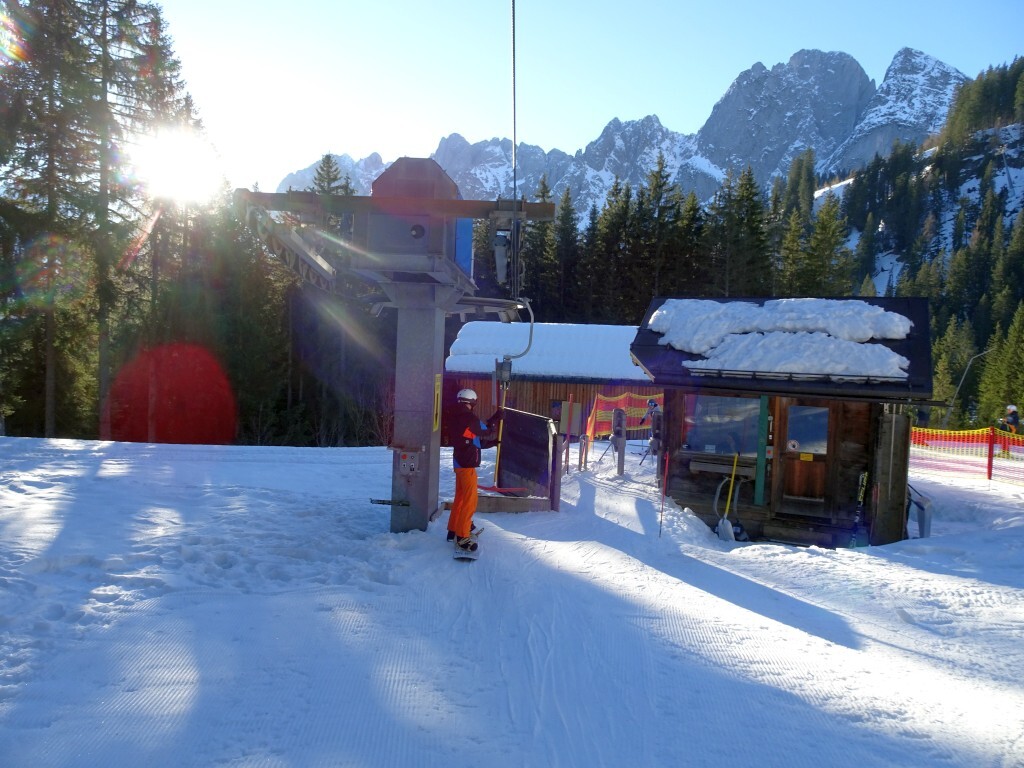 Talstation Bügellift Hochkögel. Hier kann es auch mal stauen.