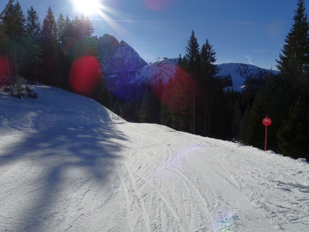 Auf der Verbindungspiste Hochkögl (9c) zurück in den Bereich Zwieselalm.