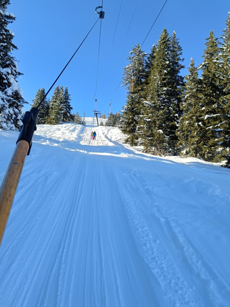 Der Handlalmlift ist eine Art Oase im Skigebiet, nix los