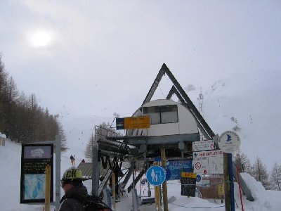 Talstation d. 3-SB Balme (Poma, 1983), Gare Delta, 1,7 km lang. Einzige Verbindung nach Monêtier.