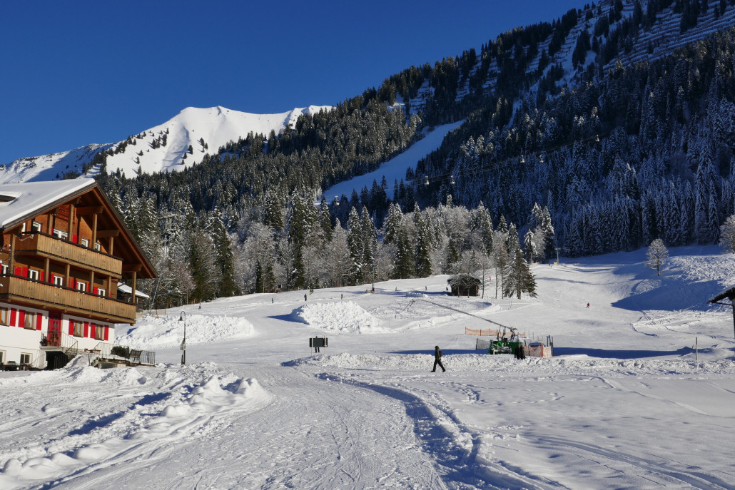 Ende der Abfahrt vor der Breitachbrücke