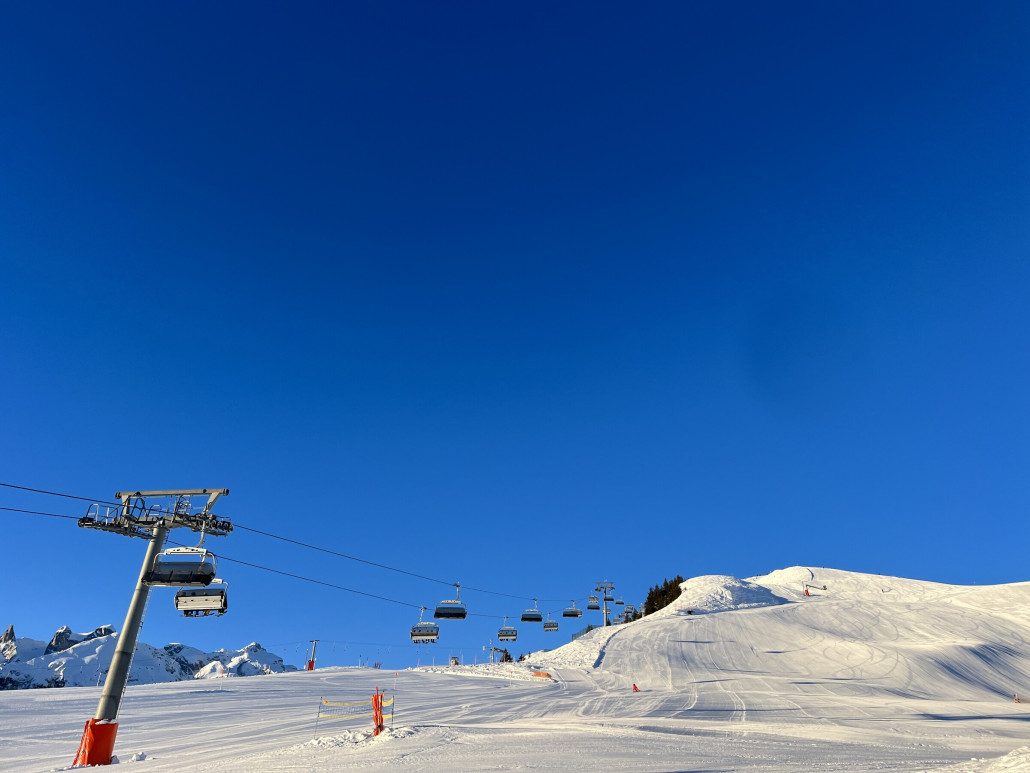 Der erste Blick auf den Starthang lässt die Vorfreude steigen