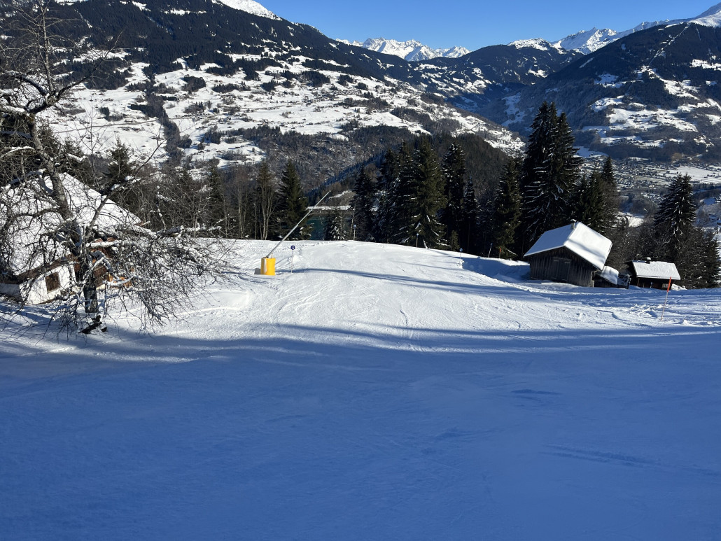 Auch immer wieder schön zum genießen die Fahrt durch die Maisäßlandschaft kurz oberhalb Latschau, das wird nur noch getoppt durch die Skiroute Vandans im Bereich Ganeu