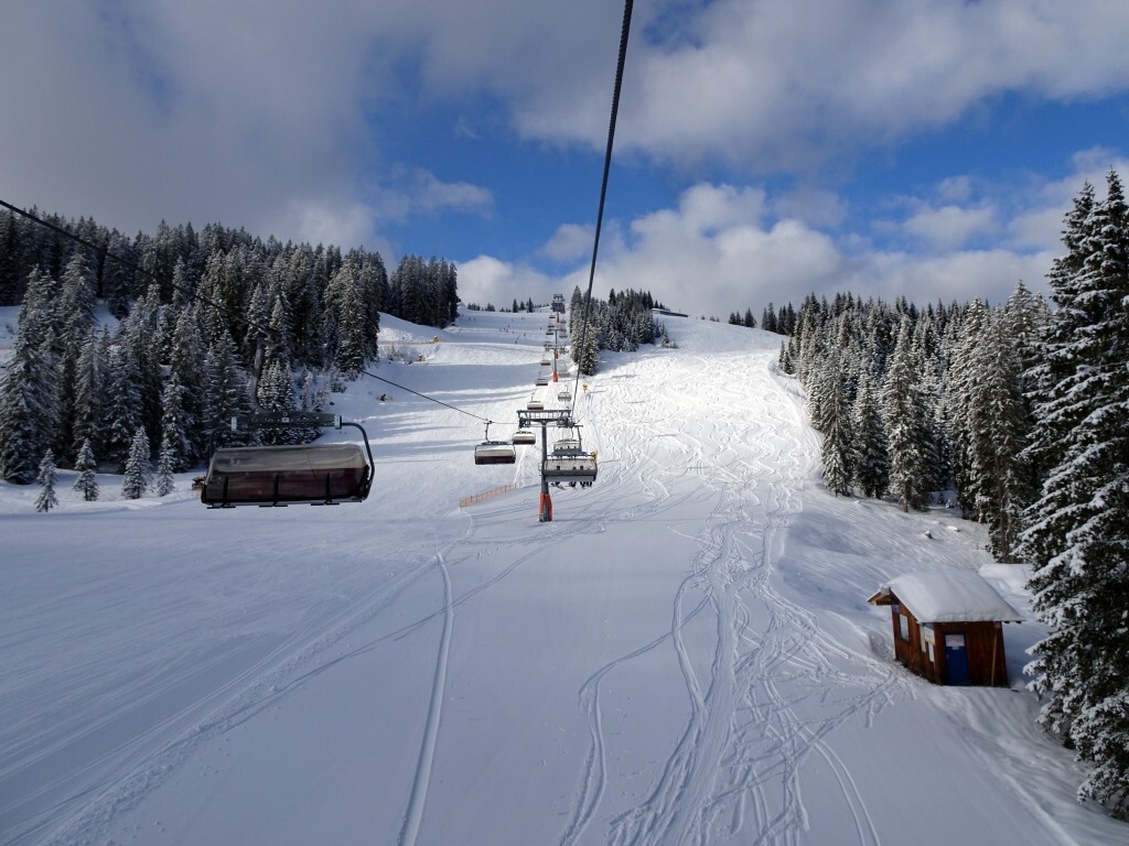 In der zweiten Sektion: 6er Sesselban Hornspitz 2. Hier ist es sonst immer am Vollsten.
