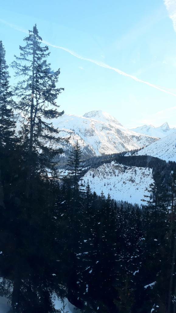Warten mit Aussicht in der Zugerbergbahn