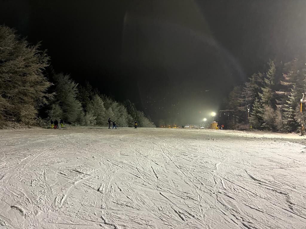Die Piste war bis zum "Flachstück" geöffnet.