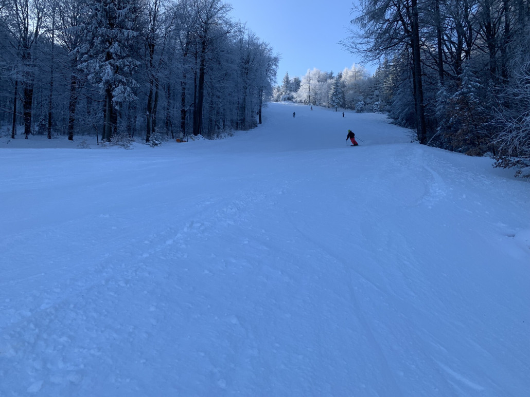 Rückblick nach der ersten Hälfte der Hauptabfahrt